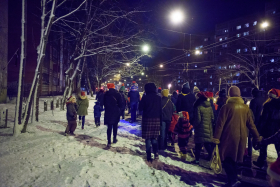 "Procession of the Gnomes " and the lighting of the Christmas tree in Iļģuciems
