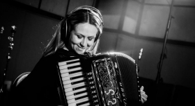 Open-air concert cycle " Vasaras noskaņas" in Imanta. Performance by accordionist Inita Āboliņa.