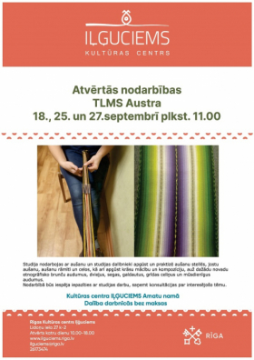 Atvērtās nodarbības AUŠANĀ Rīgas Kultūras centrā "Iļģuciems"