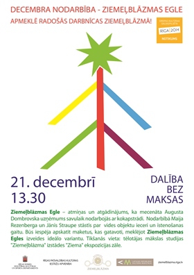 Ziemeļblāzmas svētdienas mākslas skolas decembra nodarbība „Ziemeļblāzmas egle”