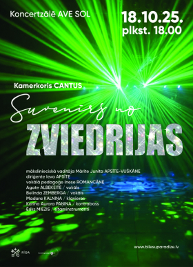 Kamerkora "Cantus" koncerts SUVENĪRS NO ZVIEDRIJAS