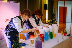 "Crazy professors and dry ice show"