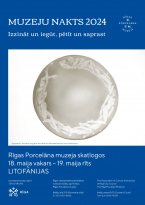 Museum Night  exposition of lithophanies on display in the Riga Porcelain Museum workshop display windows