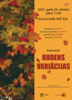 Koncerts “Rudens variācijas” koncertzālē “Ave Sol”